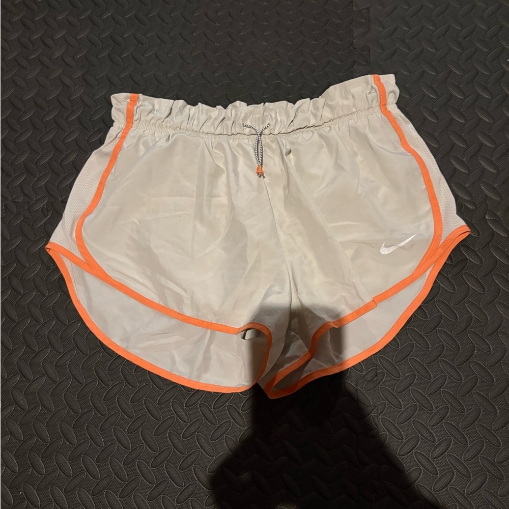 Nike Women's Athletic Shorts in White and Orange